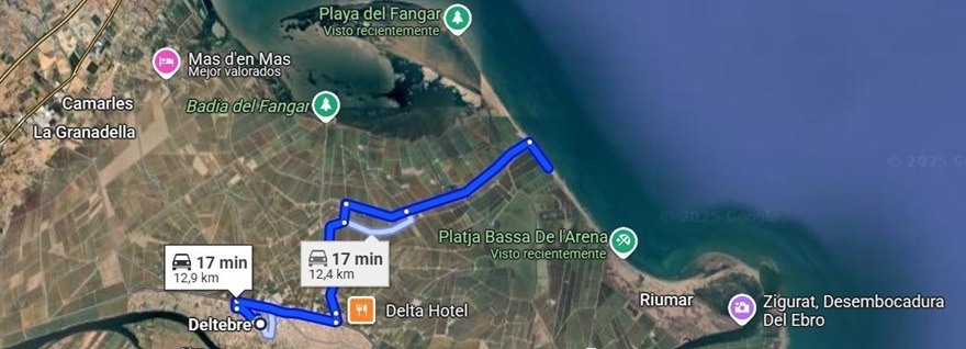Itinerario hasta la Punta del Fangar